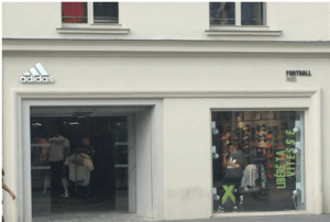 Façade de la boutique ADIDAS à Paris